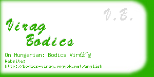 virag bodics business card